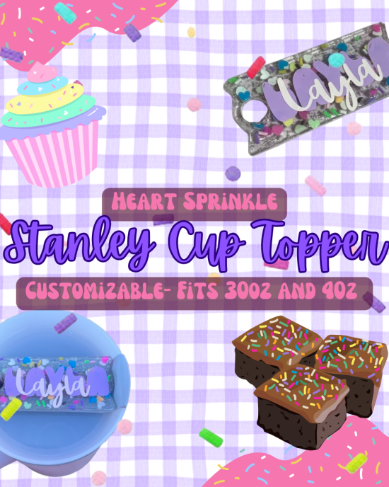 Sprinkle Heart Cup Topper
